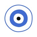 Blue greek evil eye vector - symbol of protection Royalty Free Stock Photo