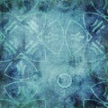 Blue and Green Abstract Grunge Background with Large Design