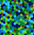 Blue and green abstract hexagons seamless background