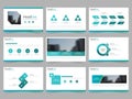 Blue green Abstract presentation templates, Infographic elements template flat design set for annual report brochure flyer leaflet