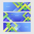 Blue green abstract vector business long banner template. Horizontal header web banner. Modern gradient color cover header for Royalty Free Stock Photo