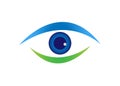 Blue and green abstract vector Eye logo Royalty Free Stock Photo