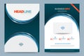 Blue green Annual report brochure flyer design template