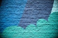 Blue Green Aqua Brick Wall Background