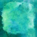Blue Green Aqua Teal Turquoise Watercolor Paper Background Royalty Free Stock Photo