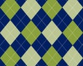 Blue and green argyle