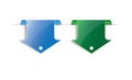 Blue and green arrow bookmark Royalty Free Stock Photo