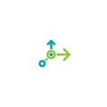Blue and green arrows point out from the center. Expand Arrows icon. Outward Directions, variants icon