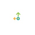 Blue and green arrows point out from the center. Expand Arrows icon. Outward Directions, variants icon
