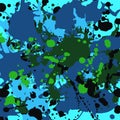 Blue, green, black, turquoise camouflage background square Royalty Free Stock Photo