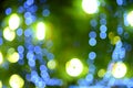 Blue and green bokeh abstract light background