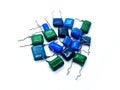 Blue and green capacitors for websites, banners, flyers