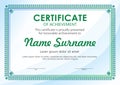 Blue and green certificate template Royalty Free Stock Photo