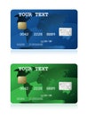 Blue and green credit card illustration