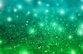 Green Blue Glitter Graduated Bokeh Stars Background