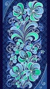 blue green decorative floral ornament Royalty Free Stock Photo