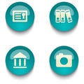 Blue green education web button set Royalty Free Stock Photo