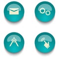 Blue green education web button set Royalty Free Stock Photo