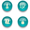 Blue green education web button set Royalty Free Stock Photo