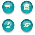 Blue green education web button set Royalty Free Stock Photo