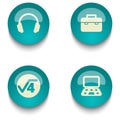 Blue green education web button set Royalty Free Stock Photo