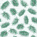 Blue green exotic tropical palm leaves pattern