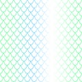 Blue green fish scale seamless pattern with colorful gradient. Fish skin background