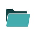 Blue and green folder icon for file storage, organization and computer data Royalty Free Stock Photo