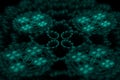 Blue green fractal floral black Royalty Free Stock Photo