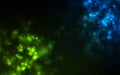 Blue and green glowing bokeh lights abstract background