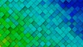 Blue green gradient of rhombs 3D render Royalty Free Stock Photo