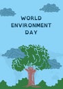 Blue and Green Illustrated World Environment Day Flyers