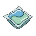 Blue and Green Laundry Detergent Pod Illustration Royalty Free Stock Photo