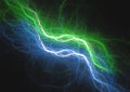 Blue and green lightning abstract