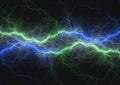 Blue and green lightning bolt, abstract plasma and Royalty Free Stock Photo