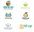 Set of childcare logo design