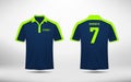 Blue and green lines layout football sport t-shirt, kits, jersey, shirt design template.
