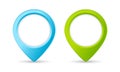 Blue and green location marker vector icon