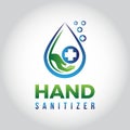 Blue and green modern hand sanitizer healthcare logo
