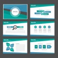 Blue and green multipurpose infographic presentation Brochure flyer leaflet website template flat design Royalty Free Stock Photo