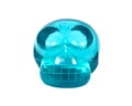 Blue green obsidian skull