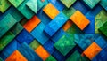 Blue green orange abstract geometric pattern background Royalty Free Stock Photo