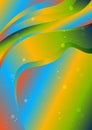 Blue Green and Orange Gradient Wave Background Vector Eps Royalty Free Stock Photo