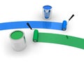 Blue and green paint Royalty Free Stock Photo