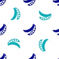 Blue Green peas icon isolated seamless pattern on white background. Vector Royalty Free Stock Photo