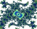 Blue green phosphorescent fractal abstract background, flowery texture