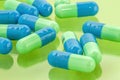Blue and green pills Royalty Free Stock Photo