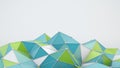 Blue and green polygonal shape 3D render