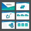 Blue Green presentation template Infographic elements flat design set for brochure flyer leaflet marketing Royalty Free Stock Photo