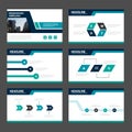 Blue and green presentation templates Infographic elements flat design set for brochure flyer leaflet marketing advertising Royalty Free Stock Photo